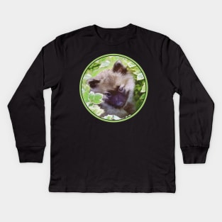 Keeshond Puppy (Brutus) Kids Long Sleeve T-Shirt